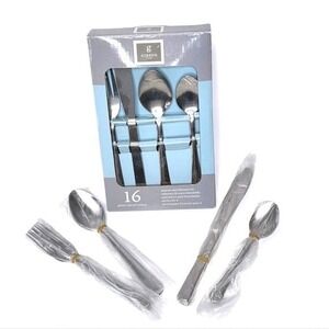 Gibson Stainless Steel Silverware‎ Flatware Set 16 Piece NEW IN BOX